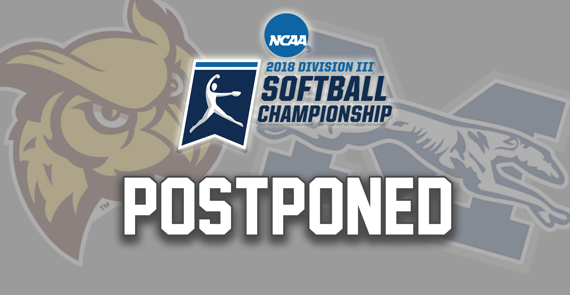 Action between Moravian and Rowan at the NCAA DIII Glassboro, N.J. Super Regional postponed to May 20 by weather.