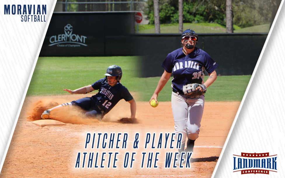 Freshman Alexandria Scheeler and junior Paige Lesher selected as Landmark Conference Softball Player and Pitcher of the Week.