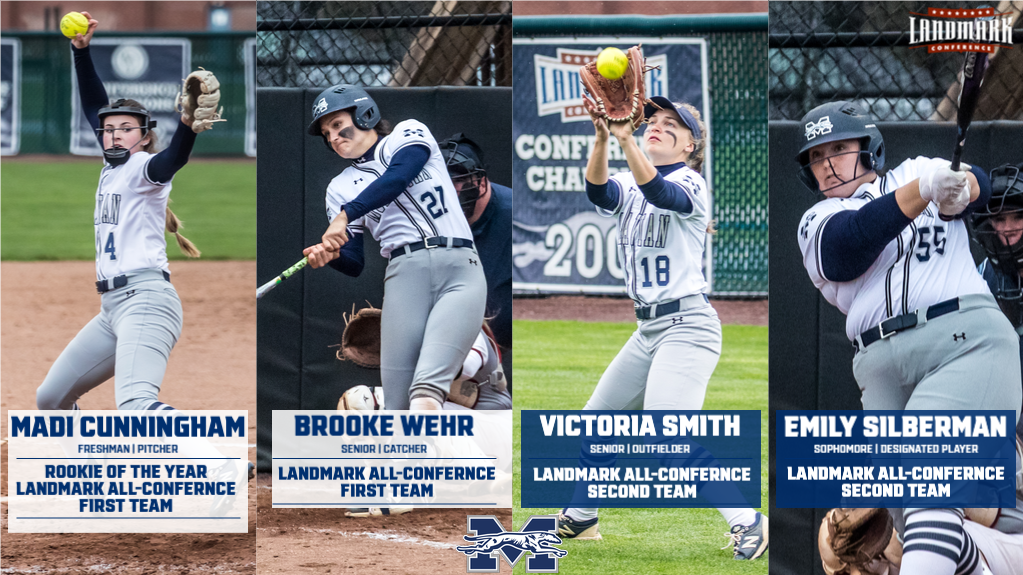Madi Cunningham, Brooke Wehr, Victoria Smith and Emily Silberman action pictures for Landmark All-Conference awards