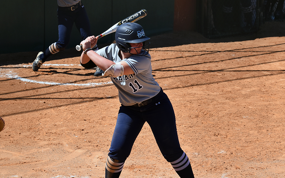 Senior infielder Maddisen Bieber at the plate in Clermont, Florida during the PFX Games.