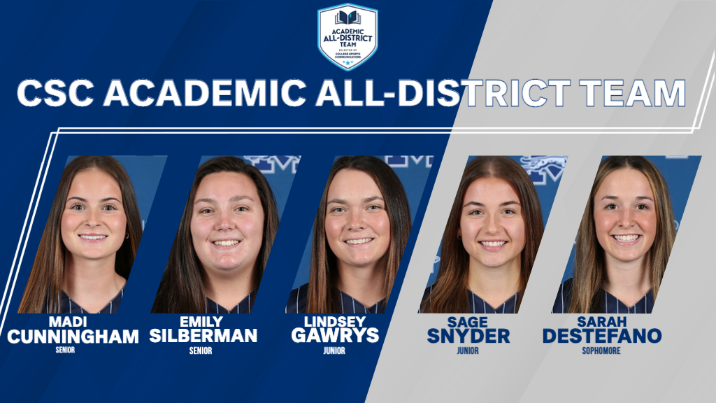 Headshots of softball academic all-district selections