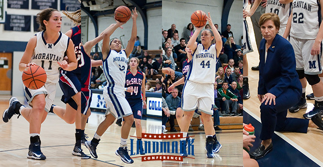 O'Rourke, Wright, Marcks & Women's Basketball Coaching Staff Honored by Landmark Conference