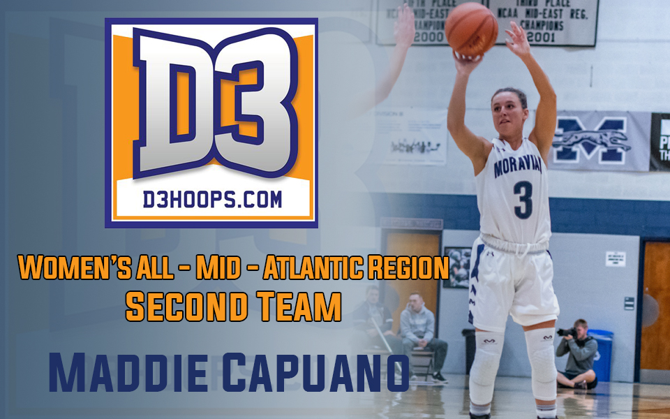 Maddie Capuano honored on D3hoops.com All-Mid-Atlantic Region Second Team.