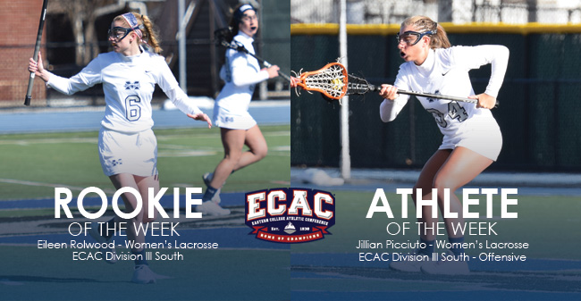 Picciuto & Rolwood Honored with ECAC Division III South Weekly Awards