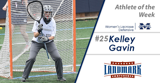 Kelly Gavin '19 selected as Landmark Conference Women's Lacrosse Defensive Athlete of the Week.