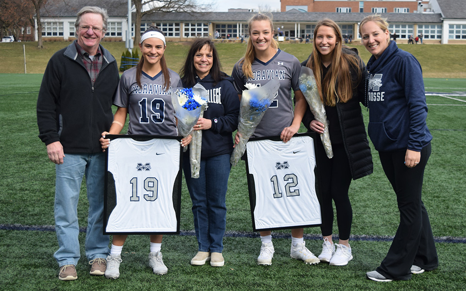 The Greyhounds honored seniors Allie Brembt and Liz Bill prior to their non-conference match versus The College of Wooster on John Makuvek Field.