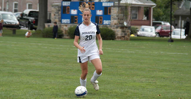 Junior defender Kaylan Bruzzone scored her second goal of the season in the 20th minute on Saturday to help the Greyhounds charge past the Crusaders, 1-0.