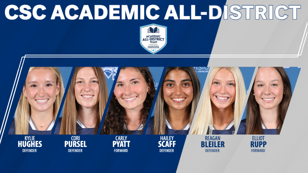 Head shots of CSC Women's Soccer Academic All-District honorees.