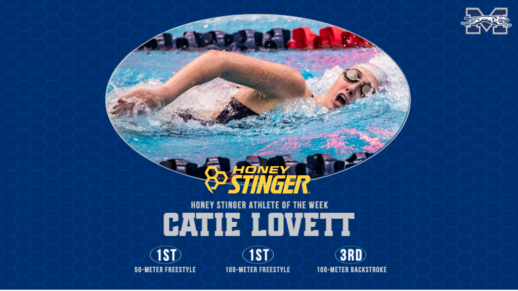 Catie Lovett swimming for Honey Stinger graphic