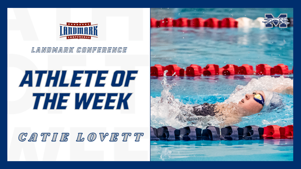 Catie Lovett backstroke in Landmark graphic