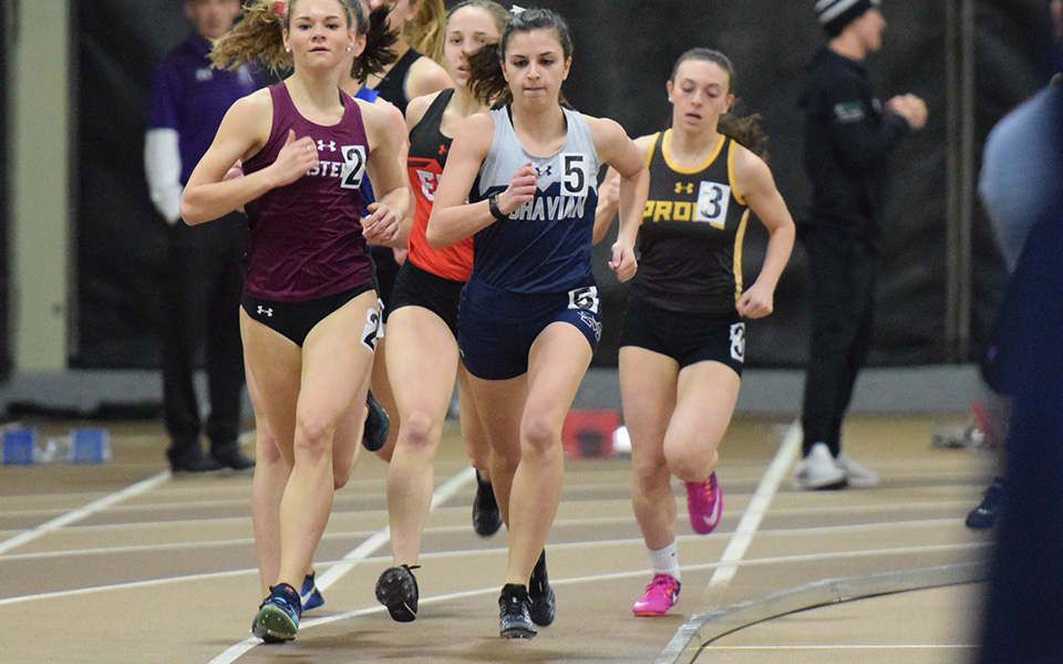 Freshman Natalie Stabilito competes at the Moravian Indoor Invitational at Lehigh University in January 2019.