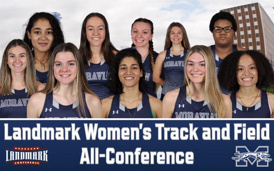 Headshots of Landmark All-Conference honorees for women's track & field