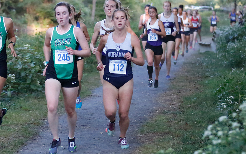 Molly Talarico runs in the Elizabethtown College Short Course at Union Canal Tunnel Park. Photo by Wyatt Eaton.