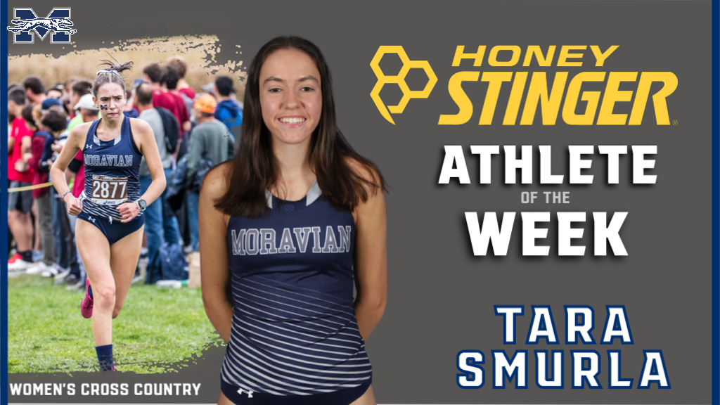 Tara Smurla graphic as Moravian Honey Stinger Athlete of the Week
